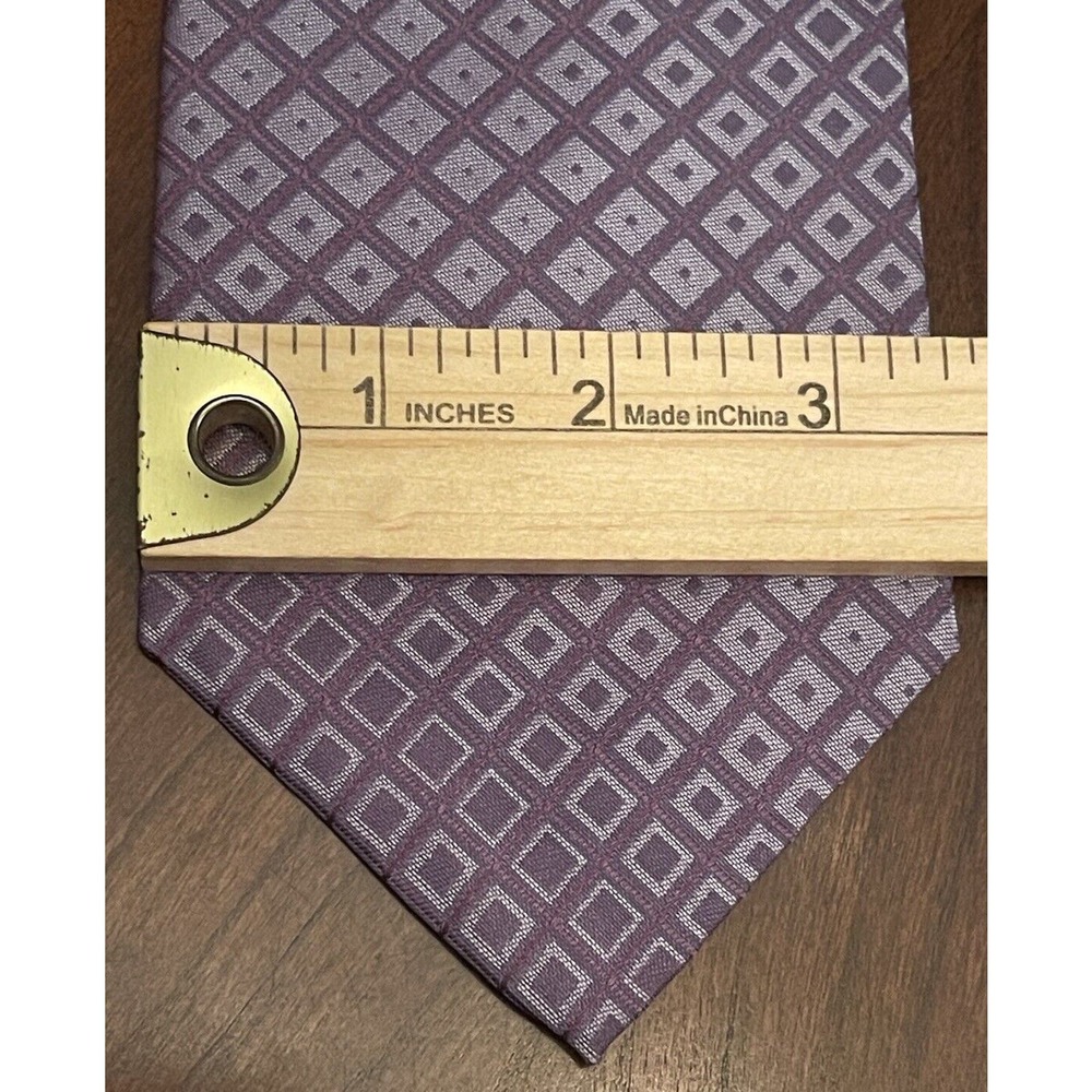 Kenneth Cole New York Purple 100% Silk Men’s Neck Tie Made In USA - Picture 4 of 9